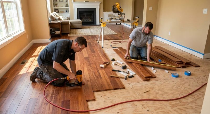 Cherry Floor Installation in Auburn, NH