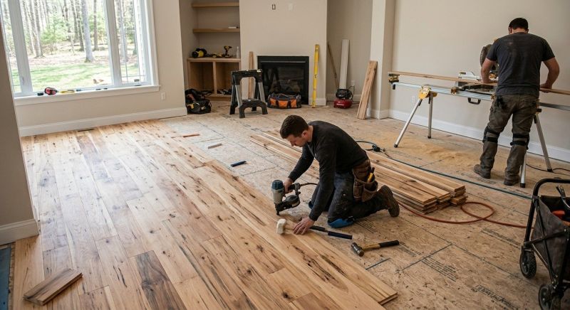 Hickory Floor Installation in Salem, NH