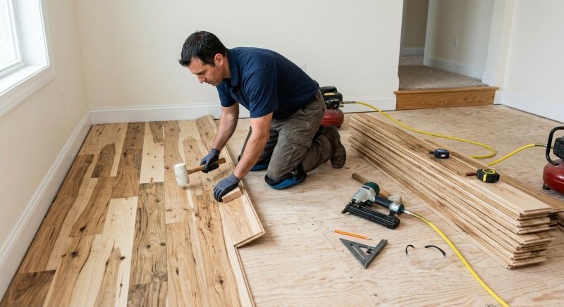 Hickory Floor Installation in Salem, NH