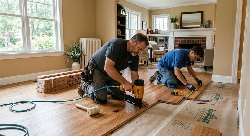 Oak Floor Installation in Stratham, NH